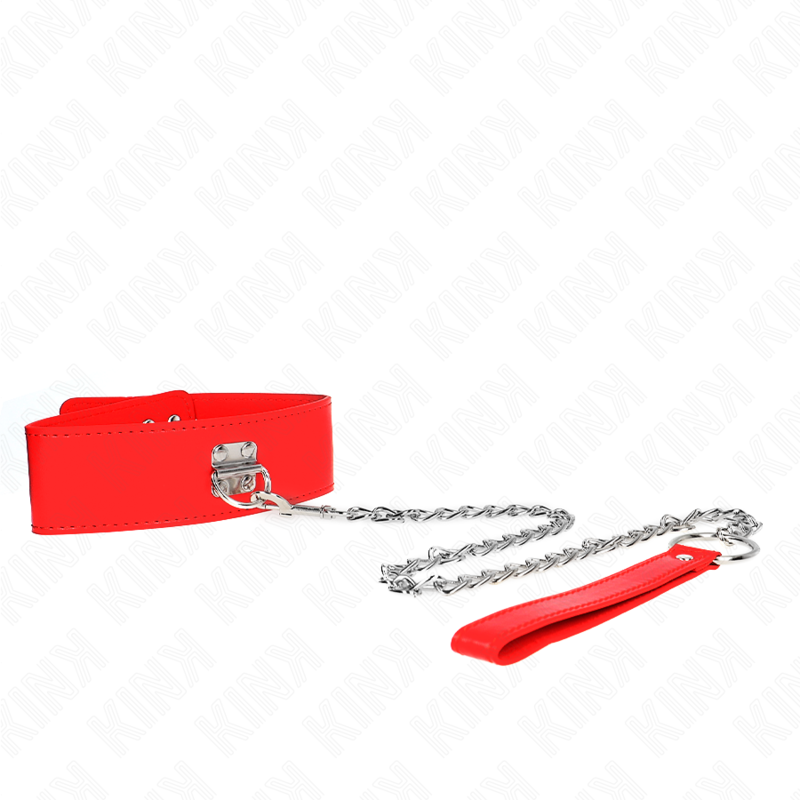 Kink – Collier avec Ceinture 65cm et Bracelet Rouge Ajustable 33,5-41cm x 5cm