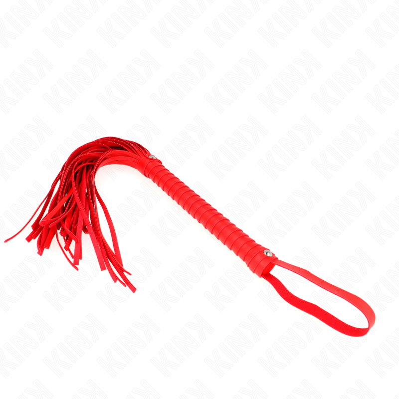 Kink - Fouet avec Manche Texturé Rouge de 48,5 cm - Gabychou - Articles BDSM