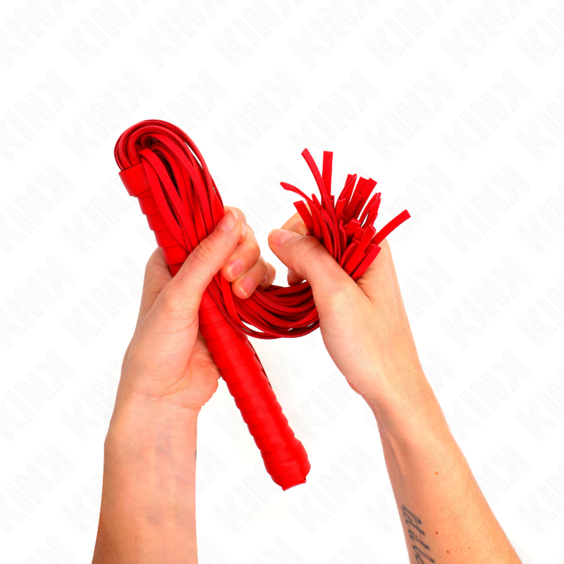 Kink - Fouet avec Manche Texturé Rouge de 48,5 cm - Gabychou - Articles BDSM