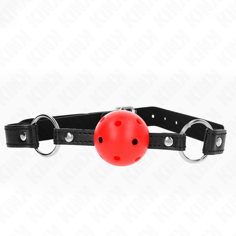 Kink – Bâillon Boule Creuse Dure Rouge 4,5 cm Modèle 1 63,5 x 2 cm