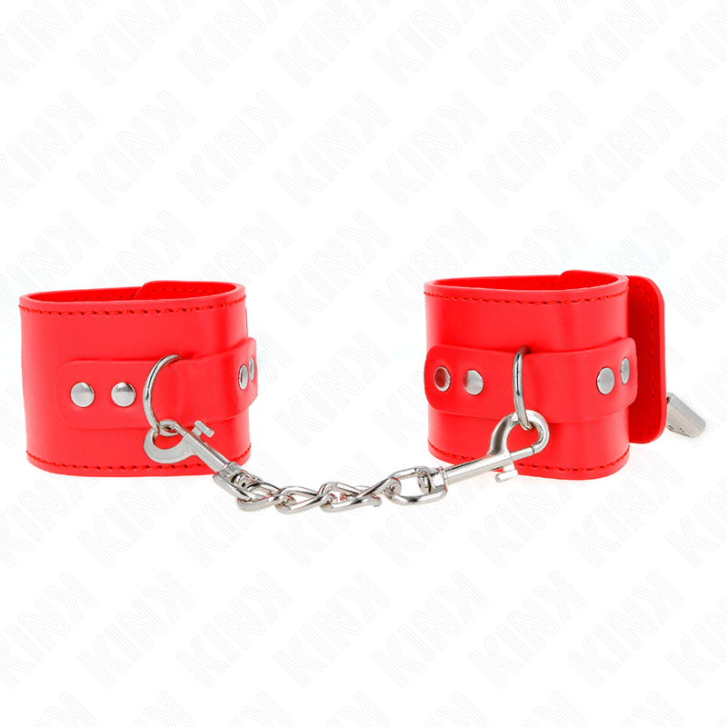 Kink – Appui-Poignets Ajustable Rouge avec Fermeture par Cadenas 16-23 cm x 5,5 cm