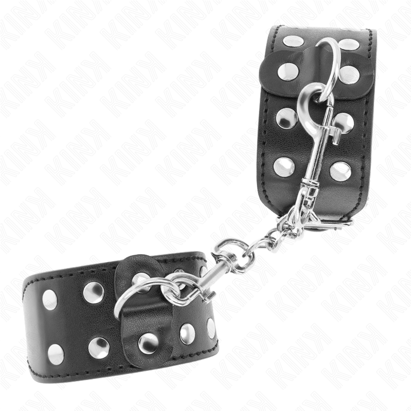 Kink - Bracelets Réglables avec Double Ligne de Clous Noir - Gabychou - Fétichisme