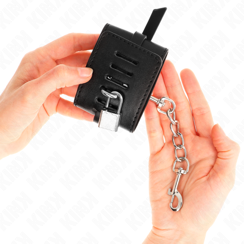 Kink - Appui-Poignets Verrouillables Deluxe Ajustables Noir 14,5-21cm x 6cm - Gabychou - Fétichisme