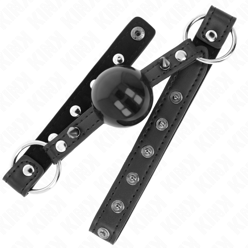 Kink - Bâillon Balle 4cm avec Pointe Rivet et Snap Lock 65x2cm - Gabychou - Baillons boules