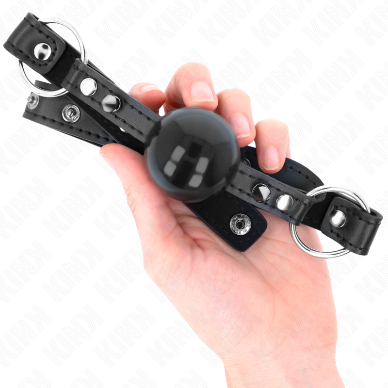 Kink - Bâillon Balle 4cm avec Pointe Rivet et Snap Lock 65x2cm - Gabychou - Baillons boules
