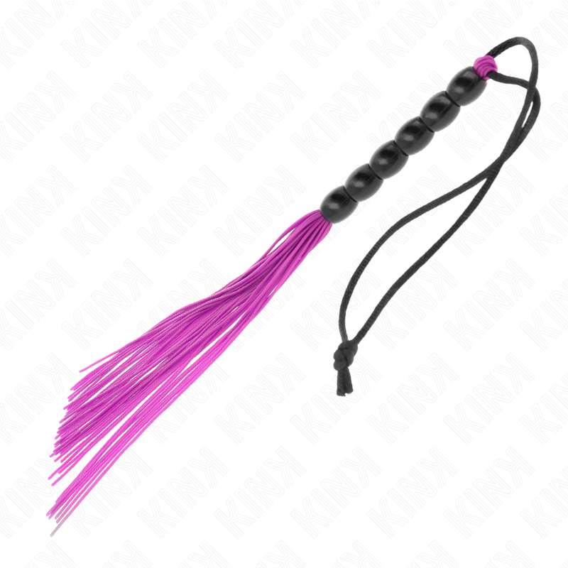 Kink - Mini Fouet en Silicone avec 6 Billes Violettes 26 cm - Gabychou - Articles BDSM