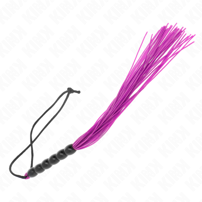 Kink - Mini Fouet en Silicone avec 6 Billes Violettes 26 cm - Gabychou - Articles BDSM