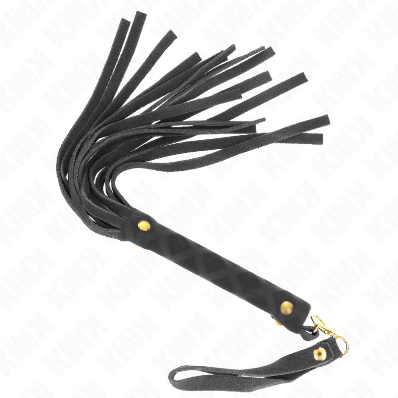 Kink - Mini Fouet en Daim Noir de 30 Cm - Gabychou - Articles BDSM