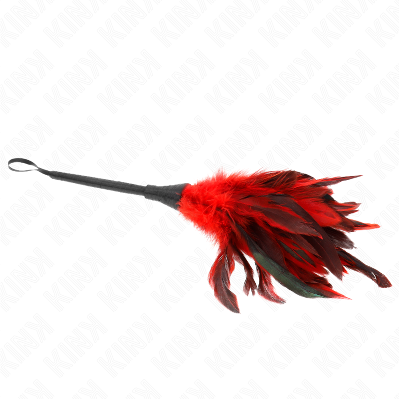 Kink - Plumes de Poulet Tickle en Forme de Corne Rouge 36cm - Gabychou - Articles BDSM