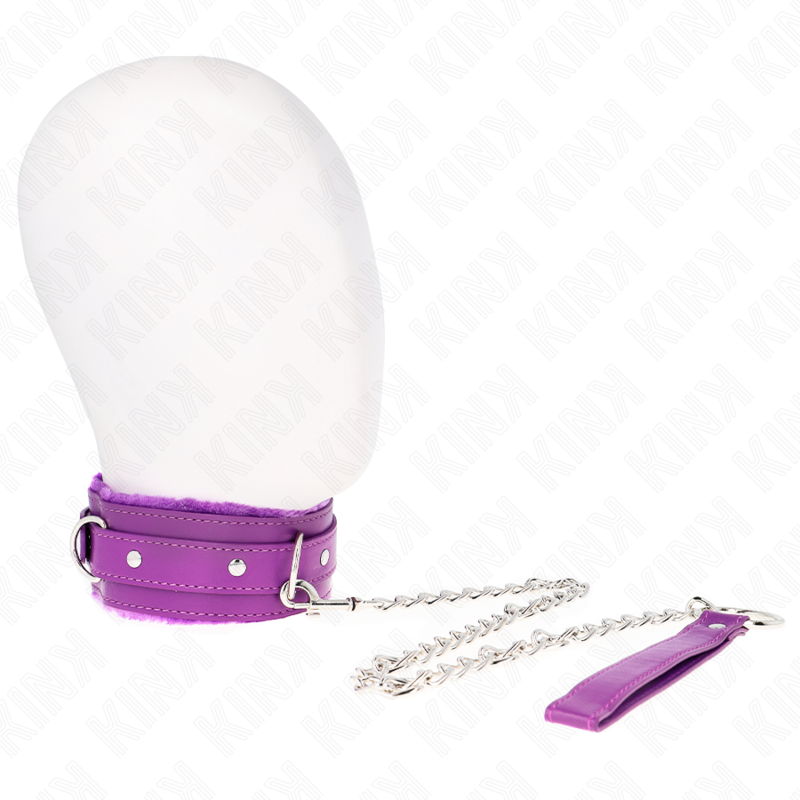 Kink - Collier avec Laisse 65 cm et Restrictions Violet 36-42 cm X 5,5 cm - Gabychou - Colliers