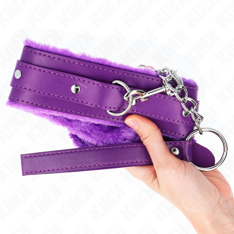 Kink - Collier avec Laisse 65 cm et Restrictions Violet 36-42 cm X 5,5 cm - Gabychou - Colliers