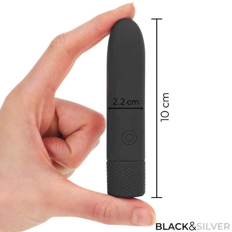 Black Silver - Geri Bullet Vibrant Rechargeable USB avec 8 Vibrations, Noir, 10 X 2,2 cm - Gabychou - Balles vibrantes