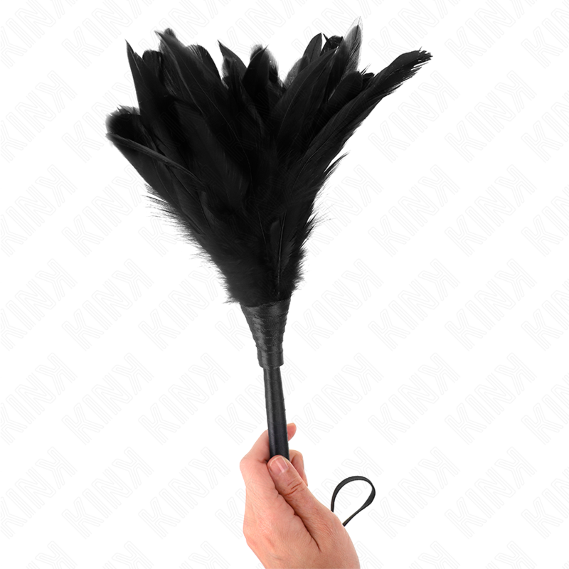 Kink - Plumes de Poulet Tickle en Forme de Corne Noire 36cm - Gabychou - Articles BDSM