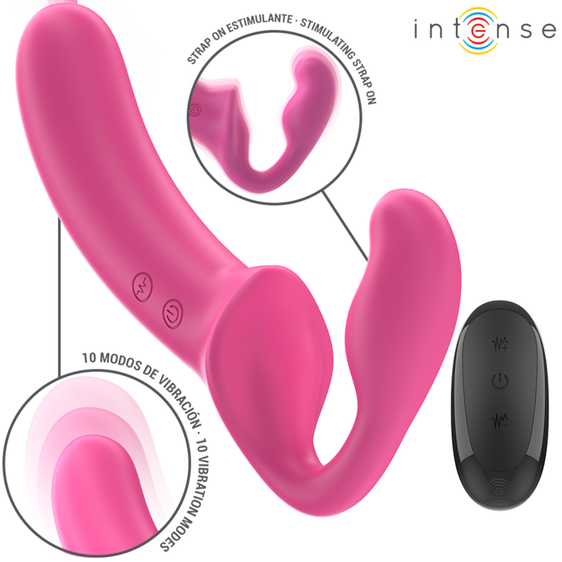Intense – Amy Double Vibrateur 20 Cm Rose TÉlÉcommande