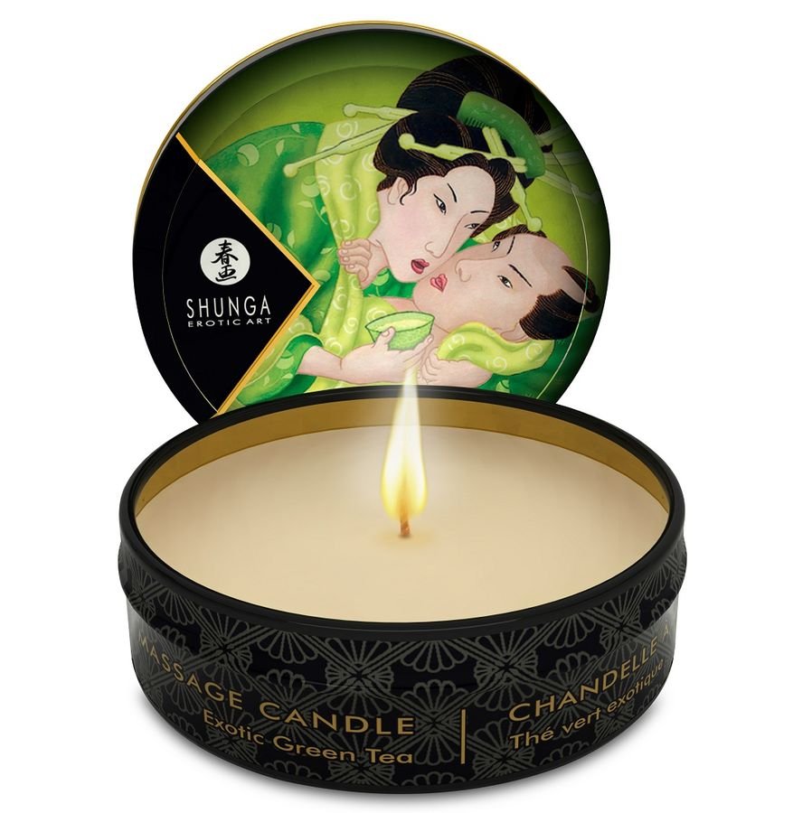 Shunga - Mini Caresse Bougie de Massage Thé Vert 30 ml - Gabychou - Bien-être