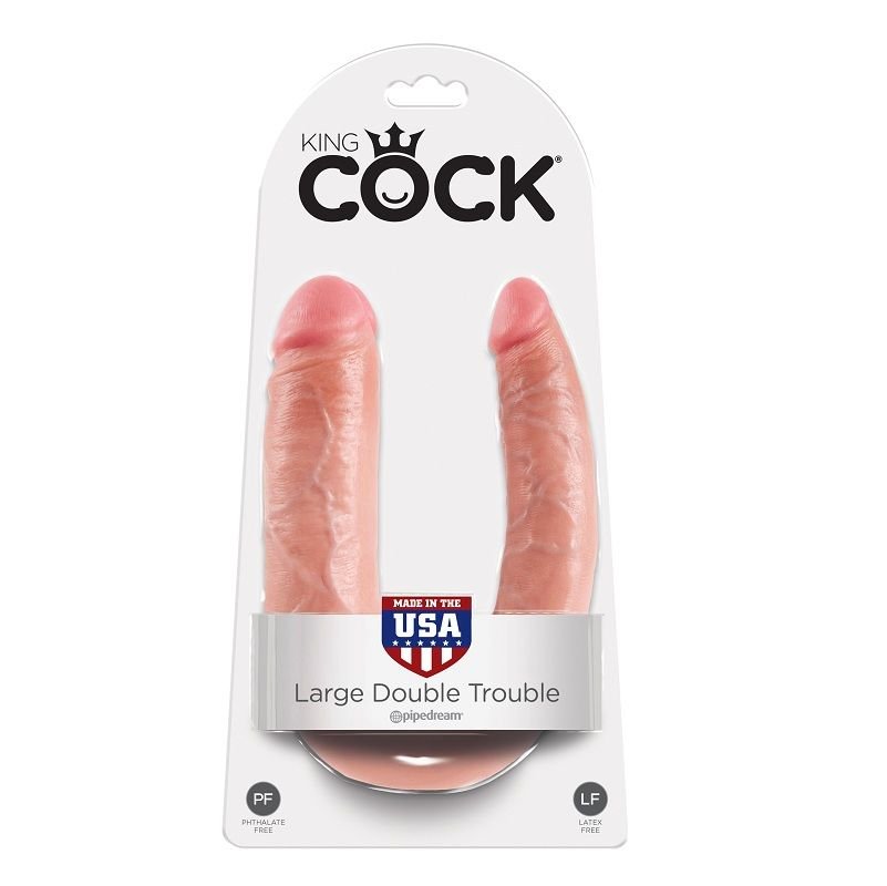 King Cock - Gode Double Pénétration 17.8 cm Naturel - Gabychou - Double Pénis