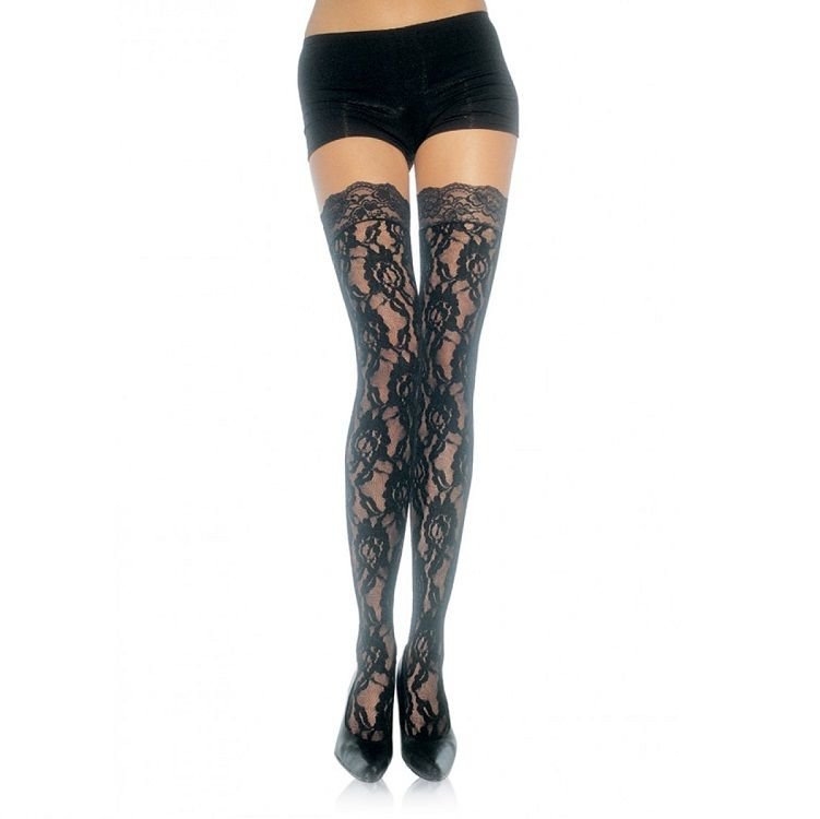 Leg Avenue - Bas en Dentelle Fleurie - Gabychou - Chaussettes