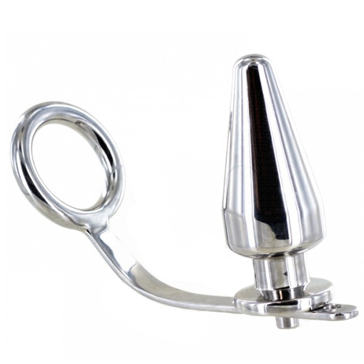 Metal Hard - Anneau en Acier avec Plug Anal 80x55mm - Gabychou - Anal