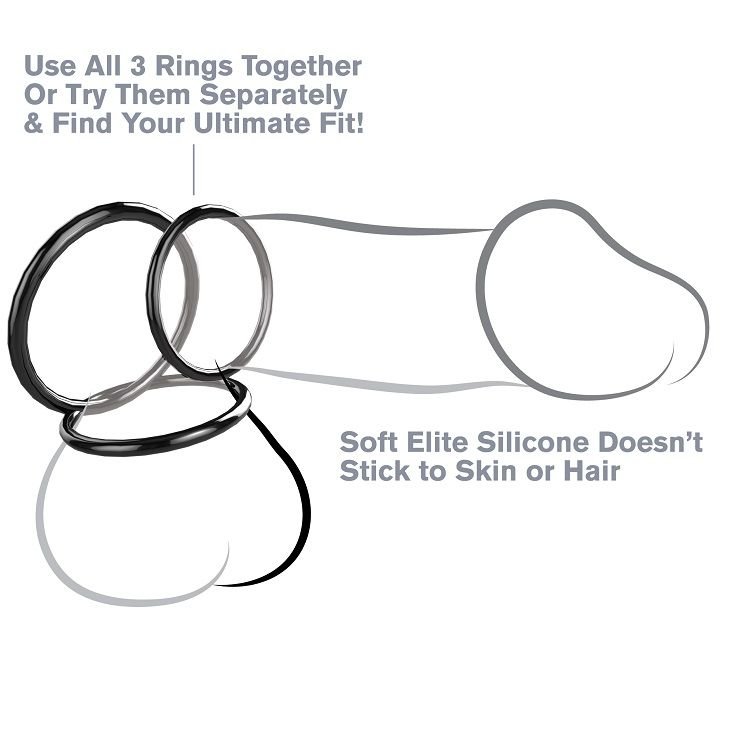 Fantasy C-ringz – Set Stamina de 3 Anneaux en Silicone