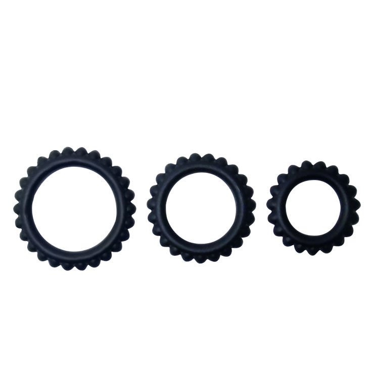 Baile – Set Titan 3 Anneaux Péniens Noirs 2.8 + 2.4 + 1.9 cm