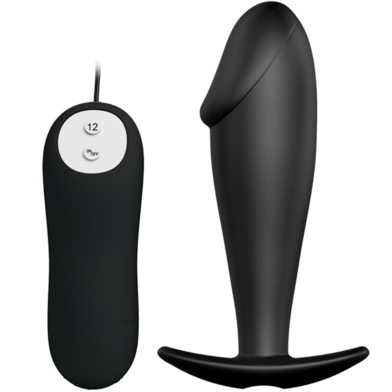 Pretty Love - Plug Anal en Silicone Forme Pénis avec 12 Modes de Vibration Noir - Gabychou - Anal