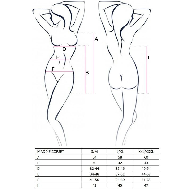 Passion - Corset Maddie pour Femme Noir Taille L/XL - Gabychou - Articles BDSM