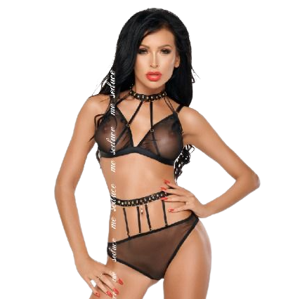 Me-Seduce – Ensemble Deux Pièces Dotty Noir S/M