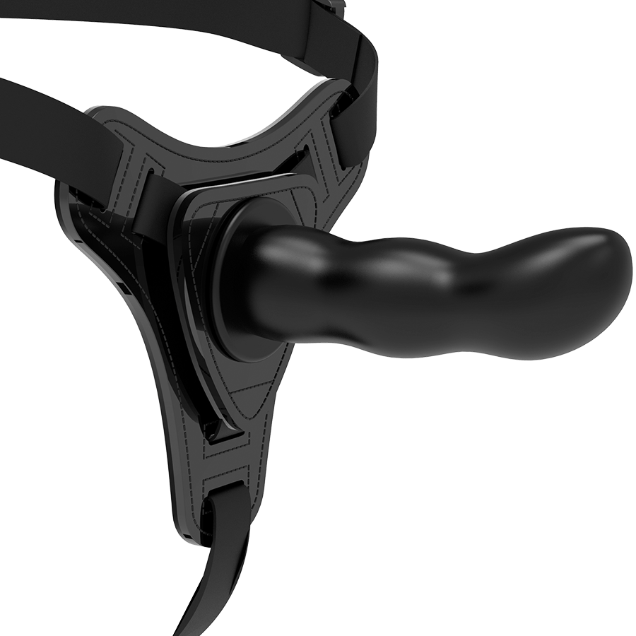 Fetish – Harnais Soumis Point G en Silicone Noir 16 Cm