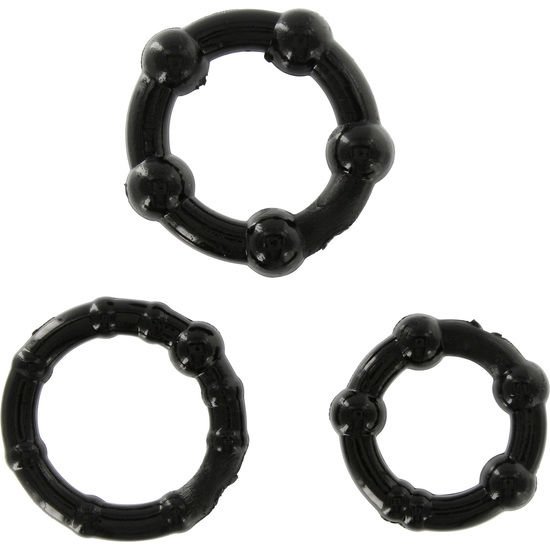 Seven Creations – Ensemble de Trois Anneaux Pour Pénis Noir