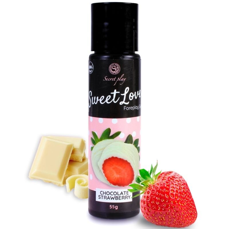 Secretplay - Gel Sweet Love Fraise et Chocolat Blanc 60ml - Gabychou - Aux saveurs délicieuses