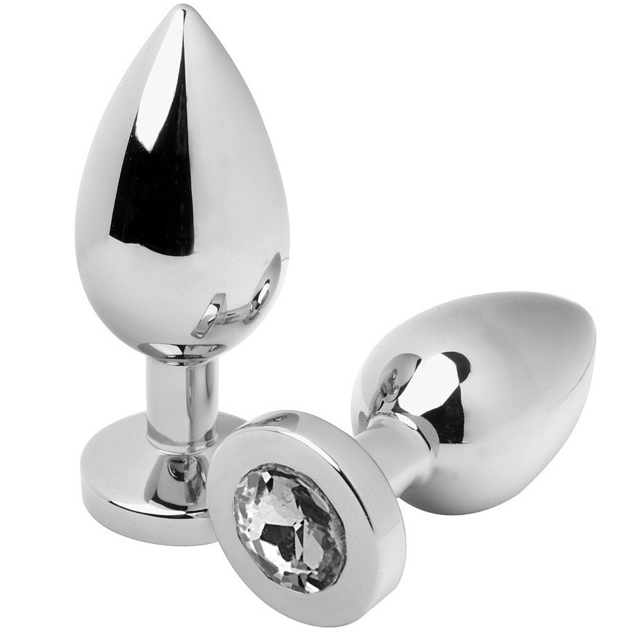 Metal Hard – Plug Anal Diamant Transparent Petit 5.71cm