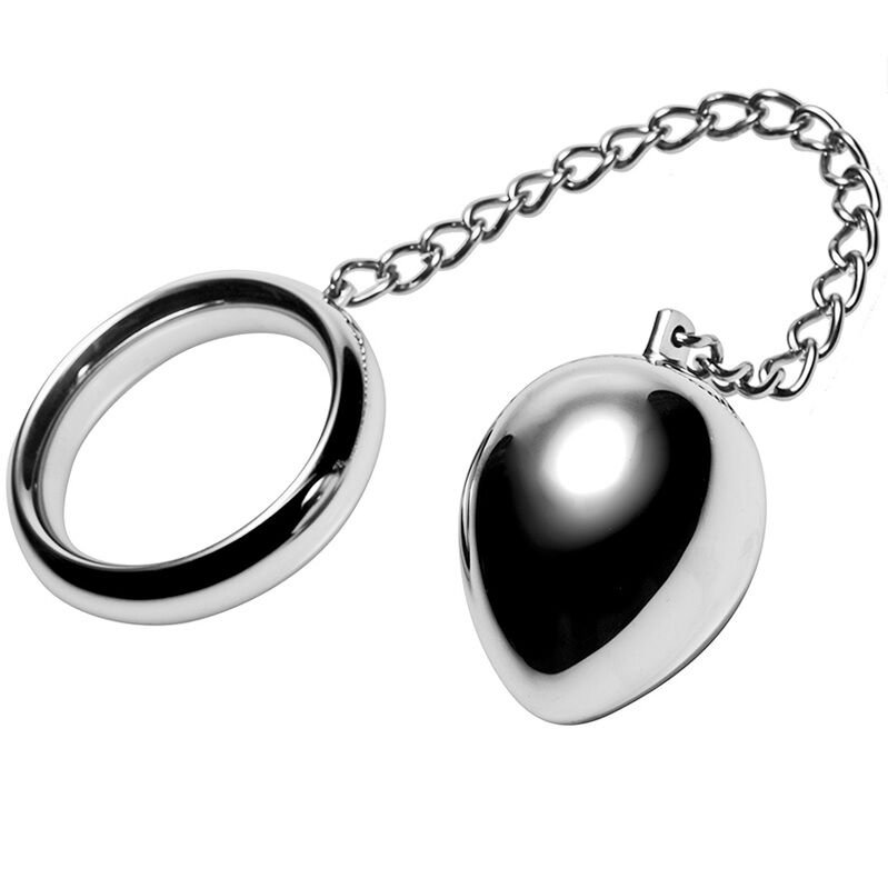 Metal Hard - Anneau Pénien 50mm avec Chaîne et Bille Métallique - Gabychou - Accessoires Pénis
