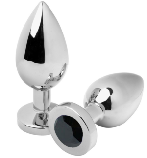 Metal Hard - Plug Anal Diamant Noir Moyen 7,62cm - Gabychou - Anal