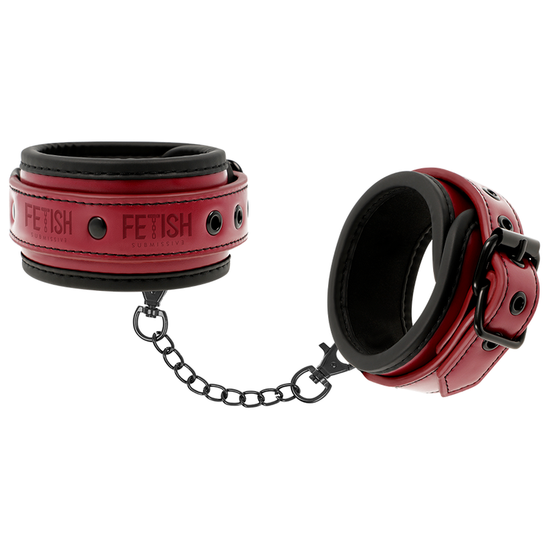 Fetish Submissive Dark Room - Menottes de Cheville en Cuir Vegan avec Doublure en Néoprène - Gabychou - Esclavage