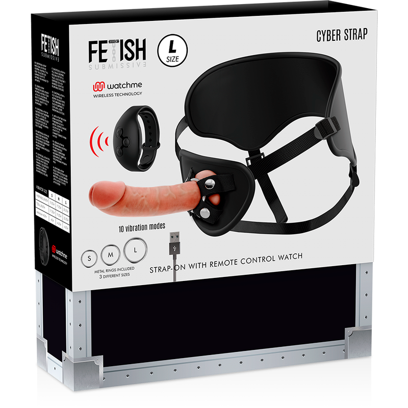 Fetish Submissive - Harnais avec Télécommande Dildo Watchme L Technologie Cyber Strap - Gabychou - Harnais