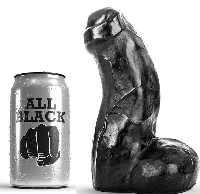 All Black – Dong Réaliste Noir 17 Cm