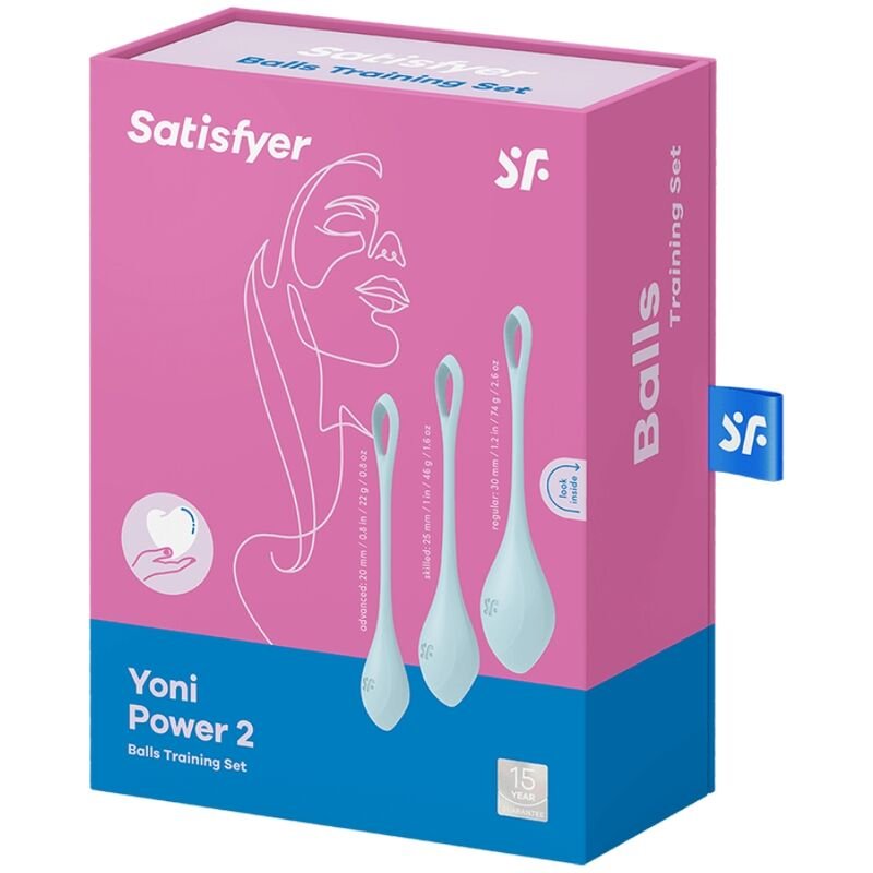 Satisfyer - Ensemble d'Entraînement Yoni Power 2 Bleu - Gabychou - Boules de silicone