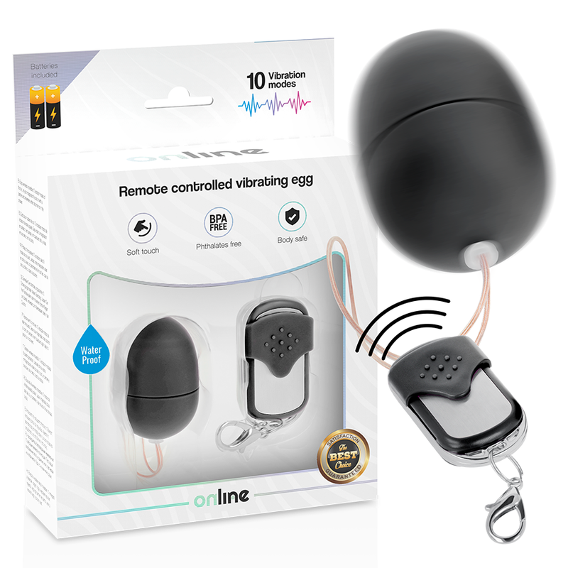 Online – Oeuf Vibrant Télécommande Noir S