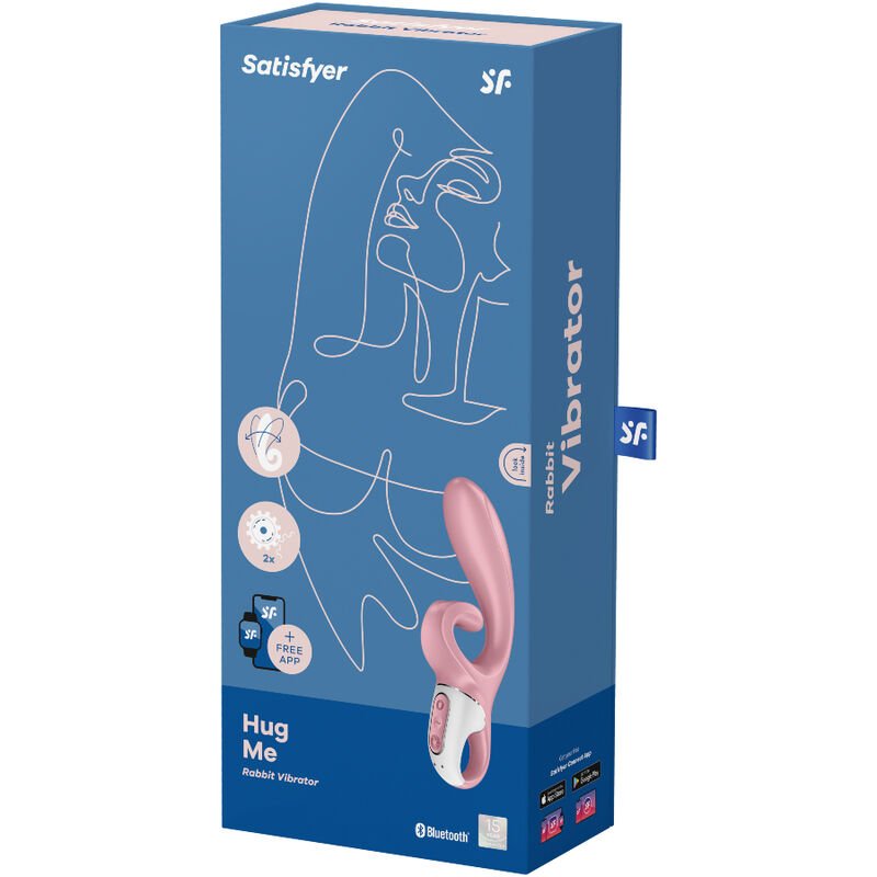 Satisfyer - Vibromasseur Lapin Hug Me avec Application Rose - Gabychou - Jouets pour femmes