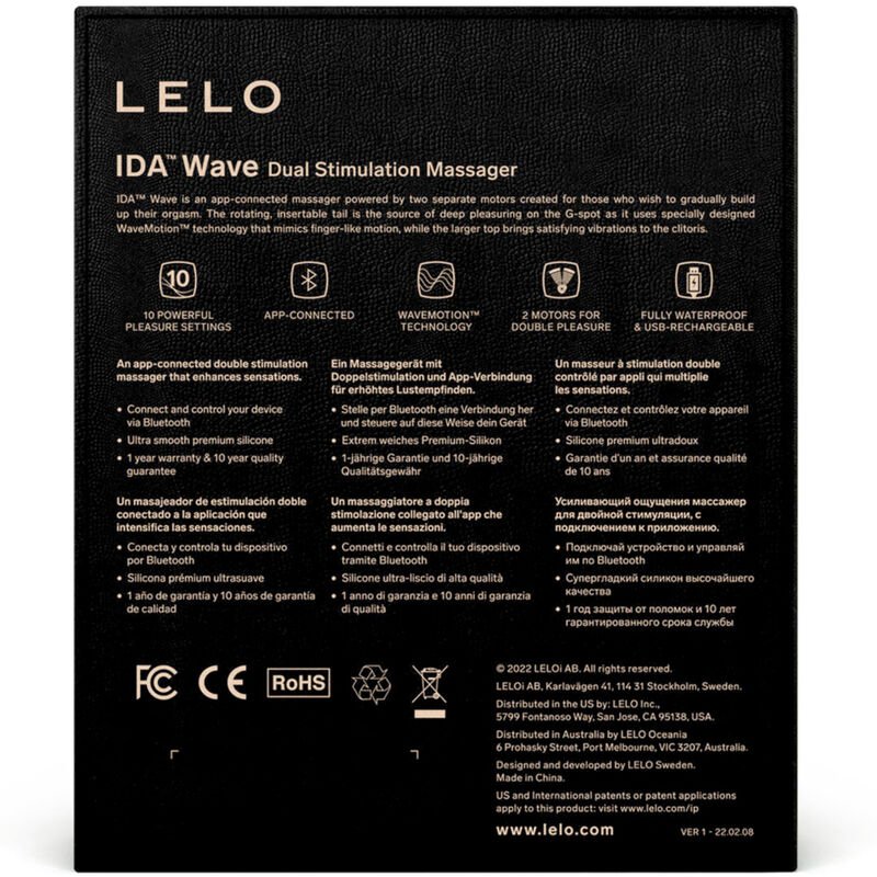 Lelo - Masseur pour Couples Ida Wave Noir - Gabychou - Jouets pour femmes
