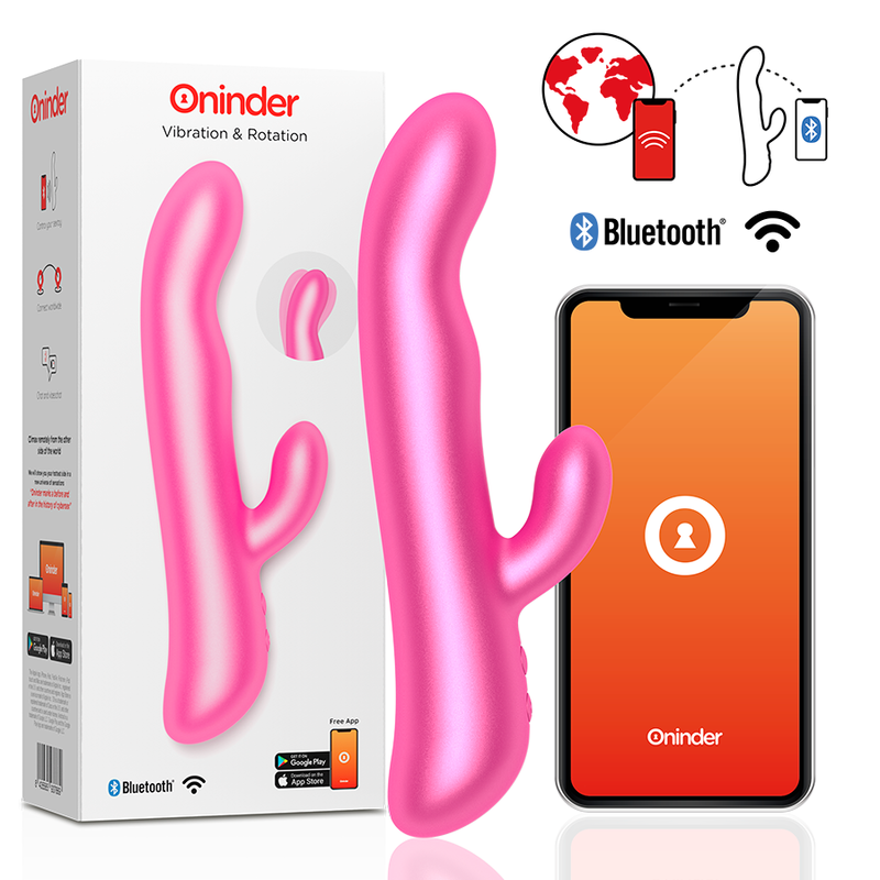 Oninder – Vibreur et Rotateur Oslo Rose avec Application Gratuite