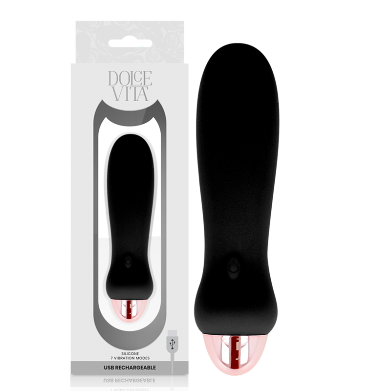 Dolce Vita – Vibrateur Rechargeable Noir 7 Vitesses Cinq