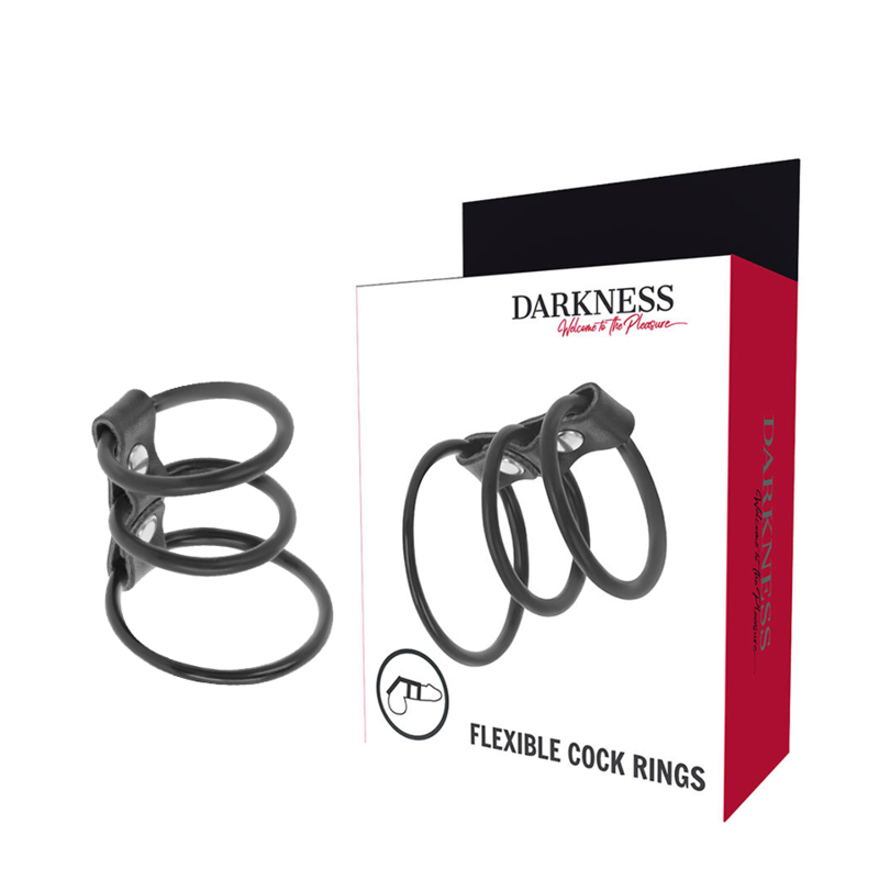 Darkness – Ensemble de 3 Anneaux pour Pénis Flexibles