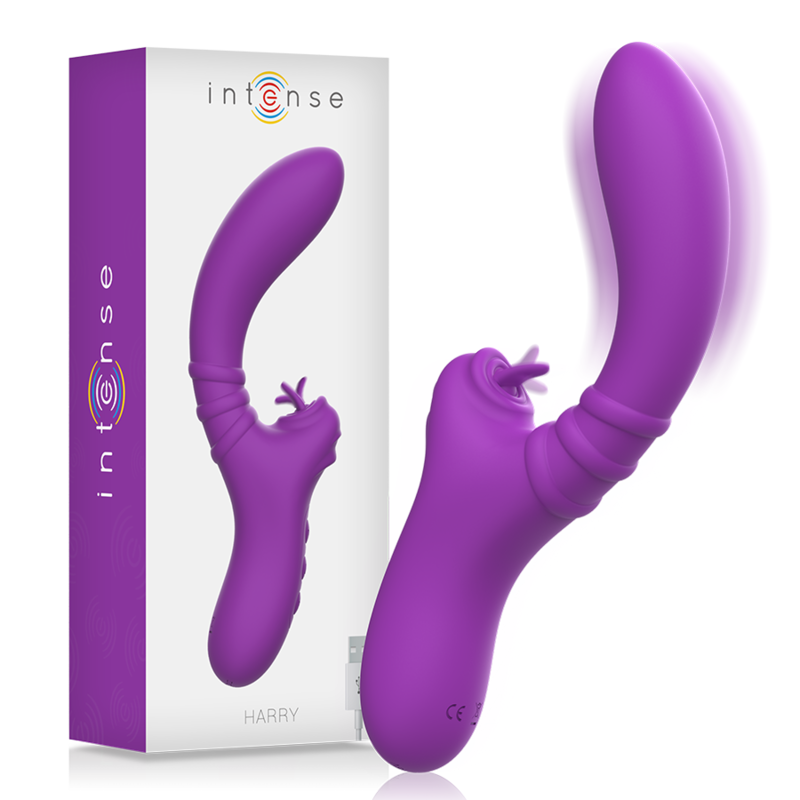 Intense – Vibrateur Flexible Harry Avec Langue, Violet