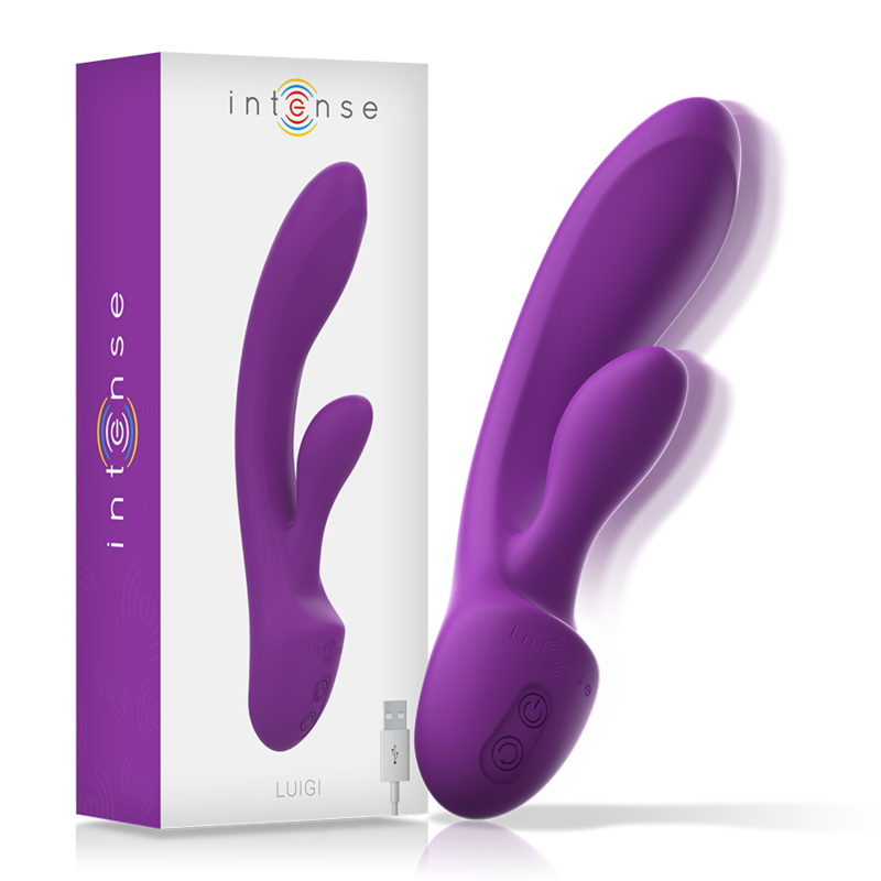 Intense - Vibrateur Rabbit Luigi en Silicone Liquide Violet - Gabychou - Jouets pour femmes