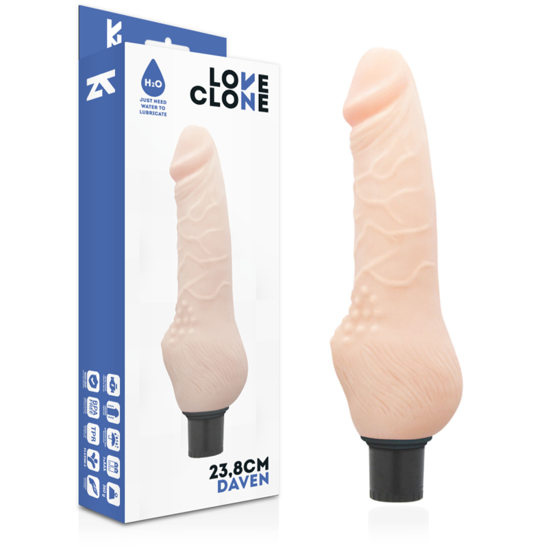 Loveclone – Daven Autolubrification Réaliste 23.8cm – 3.8cm