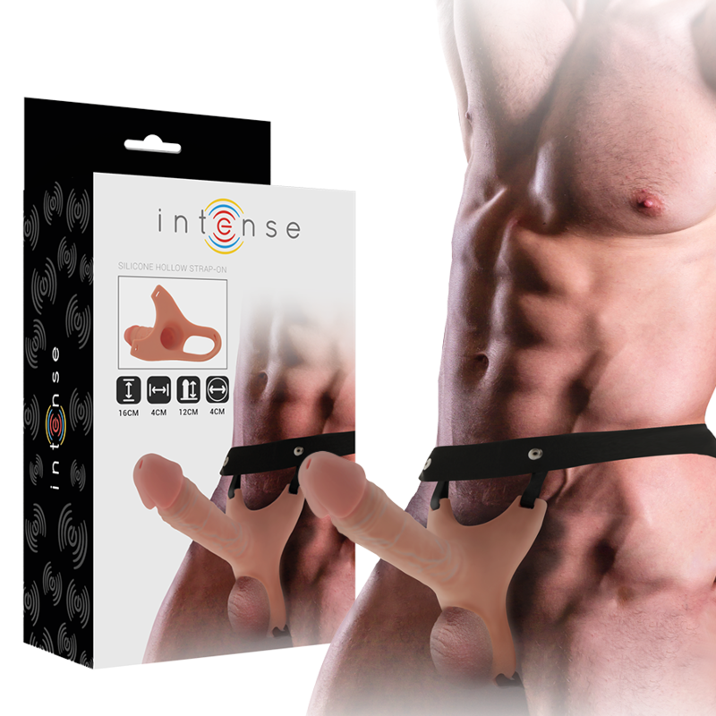 Intense - Harnais Creux avec Gode en Silicone 16x3,5cm. - Gabychou - Accessoires Pénis