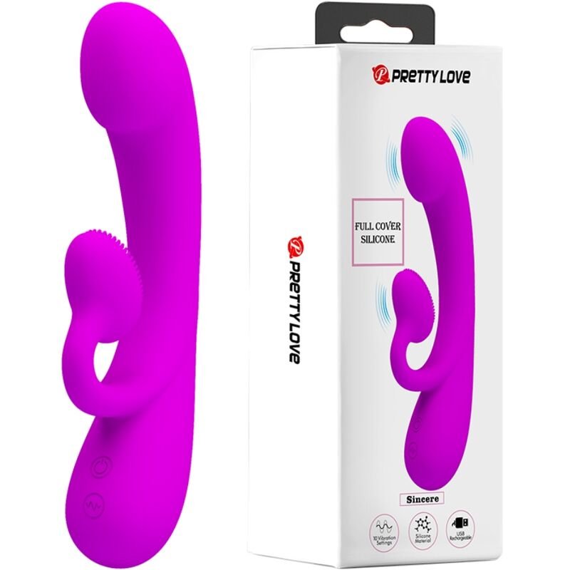 Pretty Love – Vibrateur Sincère et Ventouse de Clitoris en Silicone Violet