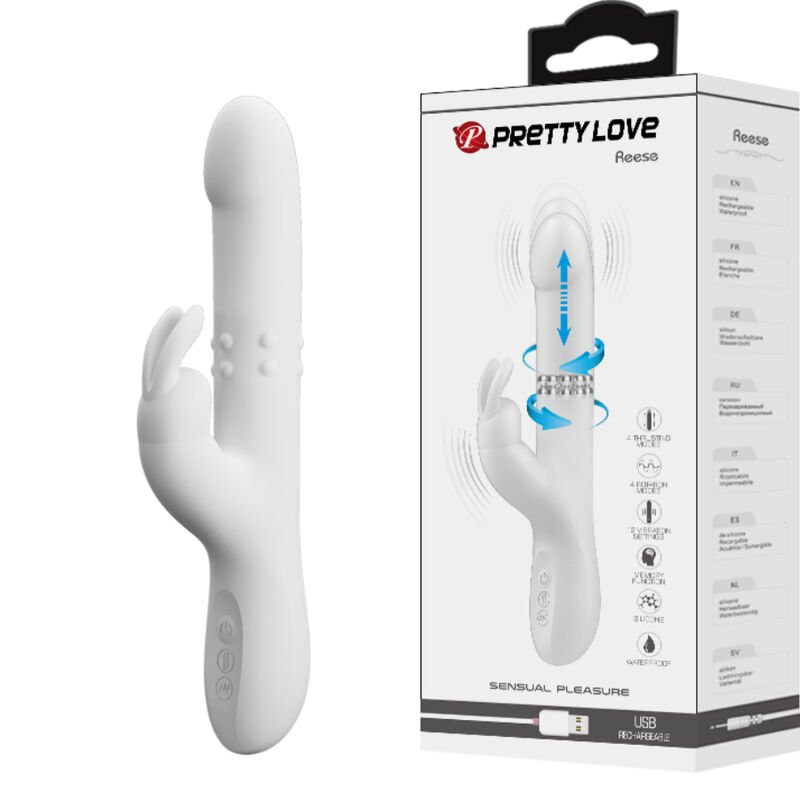 Pretty Love - Vibrateur Reese avec Rotation Argentée - Gabychou - Jouets pour femmes