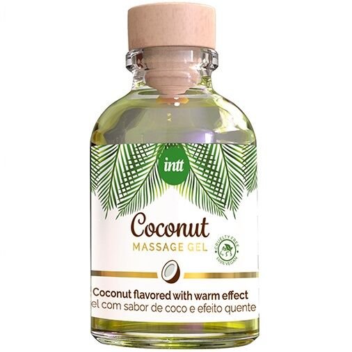 Intt – Gel de Massage Végan à la Saveur de Coco avec Effet Chauffant